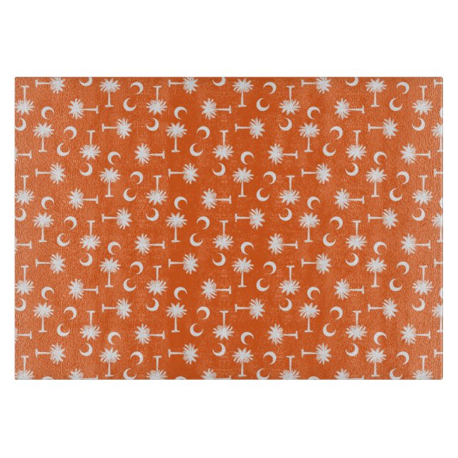 South Carolinapalmetto-Mond-Flaggen-Orange Schneidebrett (Vorderseite)