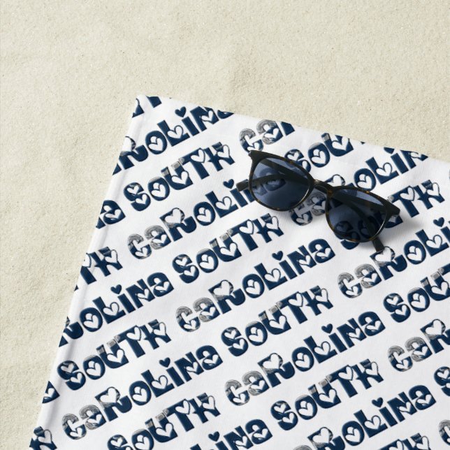 South- CarolinaStaats-Flaggen-Typografie-Muster Strandtuch (Beispiel)