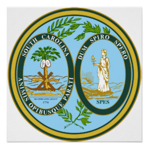 South- CarolinaStaats-Siegelamerika-Republiksymbol Poster