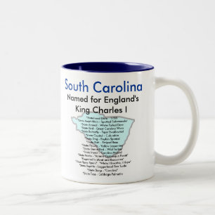 South Carolinasymbole u. -karte Zweifarbige Tasse