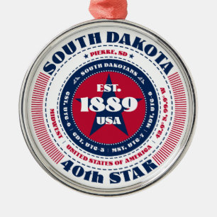 South Dakota 40. Staat Weihnachtsschmuck