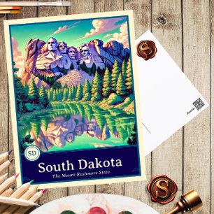 South Dakota Anime Style Cel Schattenkarte Postkarte