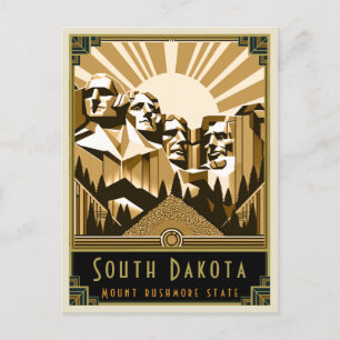 South Dakota Art Deco Postkarte