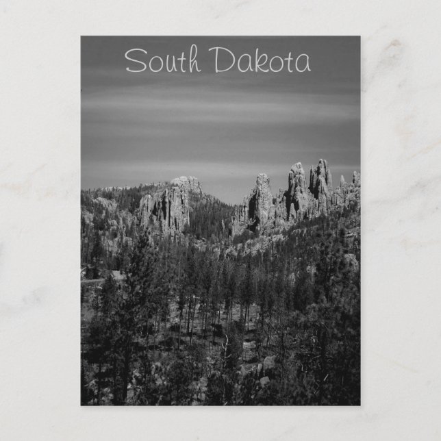 South Dakota B/W Postkarte (Vorderseite)