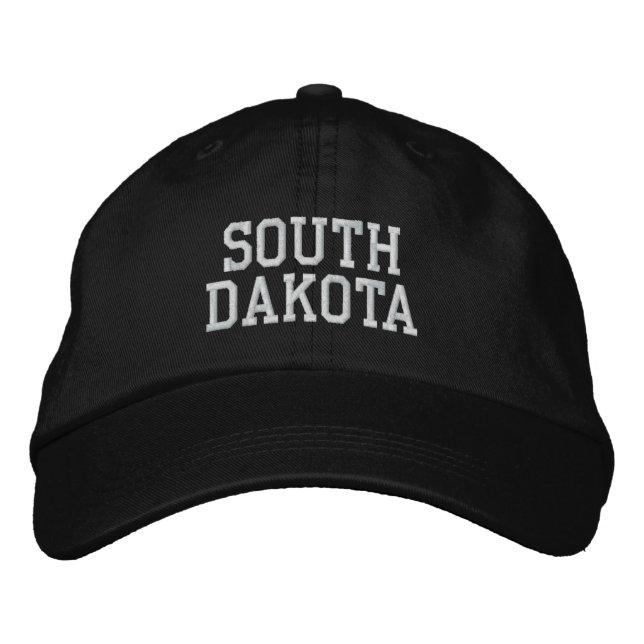 South Dakota bestickte, anpassbare Cap Black Bestickte Baseballkappe (Vorderseite)
