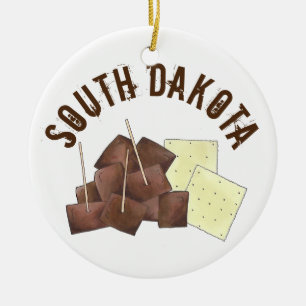 South Dakota Chislic Cubed Meat Crackers SD Feinsc Keramik Ornament