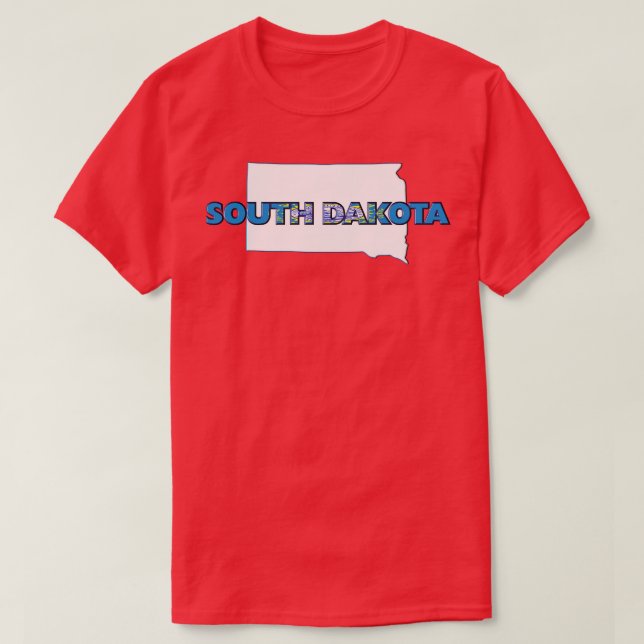 South Dakota Colored Staat Letters T-Shirt (Design vorne)