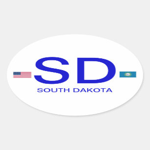 South Dakota * Euro-Ähnlicher Autoaufkleber Ovaler Aufkleber
