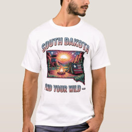 South Dakota Find Your Wild Vintage Camping Art T-Shirt