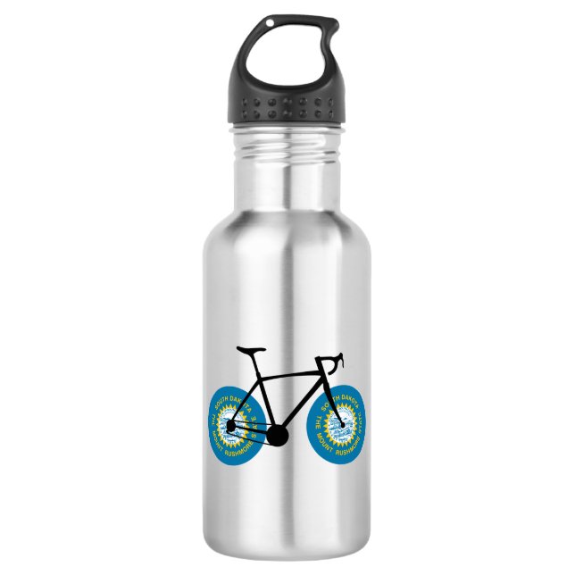 South Dakota Flag Cycling Edelstahlflasche (Vorderseite)