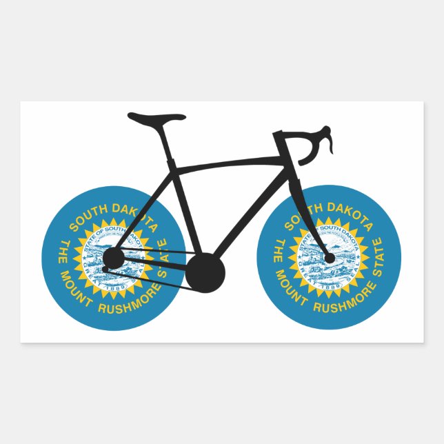 South Dakota Flag Cycling Rechteckiger Aufkleber (Vorderseite)