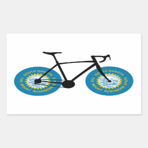 South Dakota Flag Cycling Rechteckiger Aufkleber