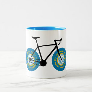 South Dakota Flag Cycling Zweifarbige Tasse
