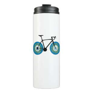 South Dakota Flag Radfahren Thermosbecher
