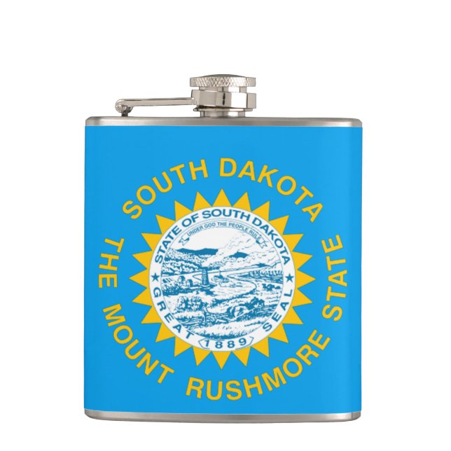 South-Dakota-Flagge Flachmann (Vorderseite)