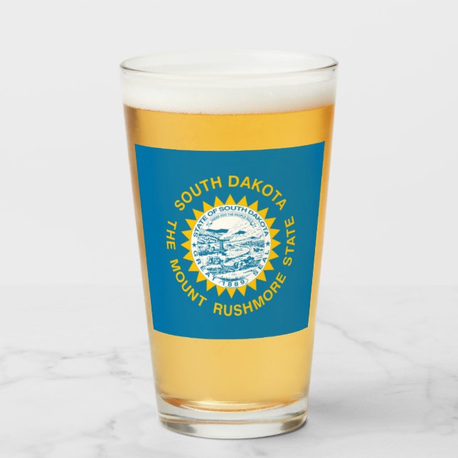 South-Dakota-Flagge Glas (Vorne (Gefüllt))