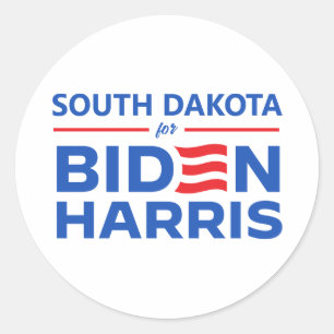 South Dakota für Biden Harris Runder Aufkleber