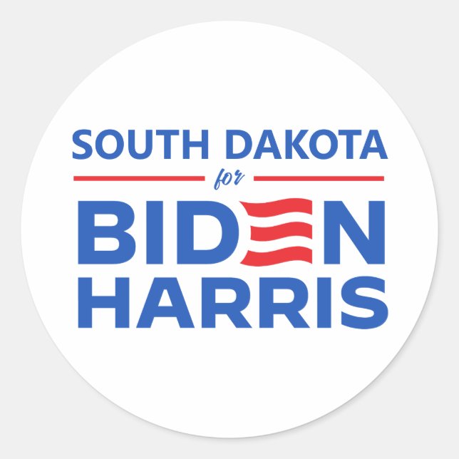 South Dakota für Biden Harris Runder Aufkleber (Vorderseite)