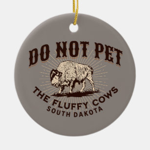 South Dakota hält das Bison der flauschigen Kühe n Keramik Ornament