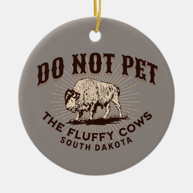 South Dakota hält das Bison der flauschigen Kühe n Keramik Ornament (Vorne)