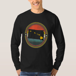 South Dakota Hawaii Roots Origin Staat Map Retro T-Shirt