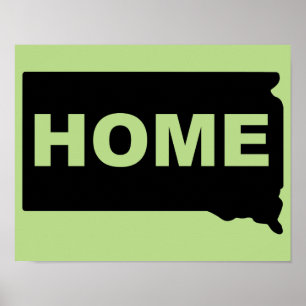 South-Dakota-Heimat-weg-von-Staatsplakat-Schild Poster