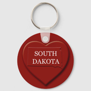 South Dakota Herzkarte Schlüsselanhänger