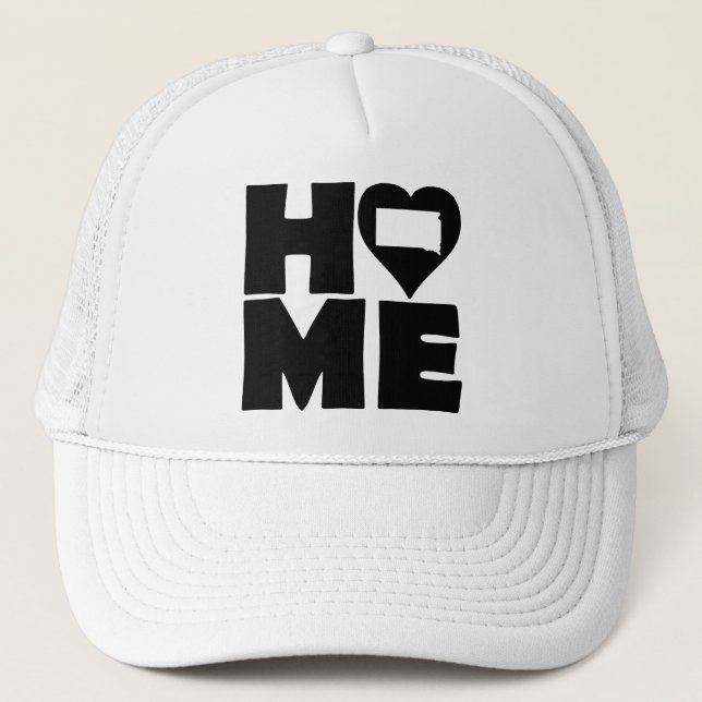 South Dakota Home Heart State Ball Cap Trucker Hat Truckerkappe (Vorderseite)