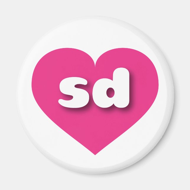 South Dakota - Hot-Pink-Herz - I Liebe sd Magnet (Vorne)