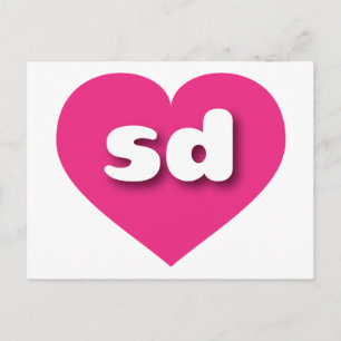 South Dakota - Hot-Pink-Herz - I Liebe sd Postkarte