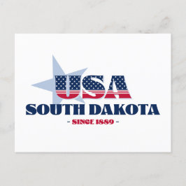 South Dakota in Rot, Weiß und Blau - Postkarte