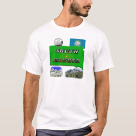 South Dakota Map, Foto Text, Imitate Quarter T-Shirt