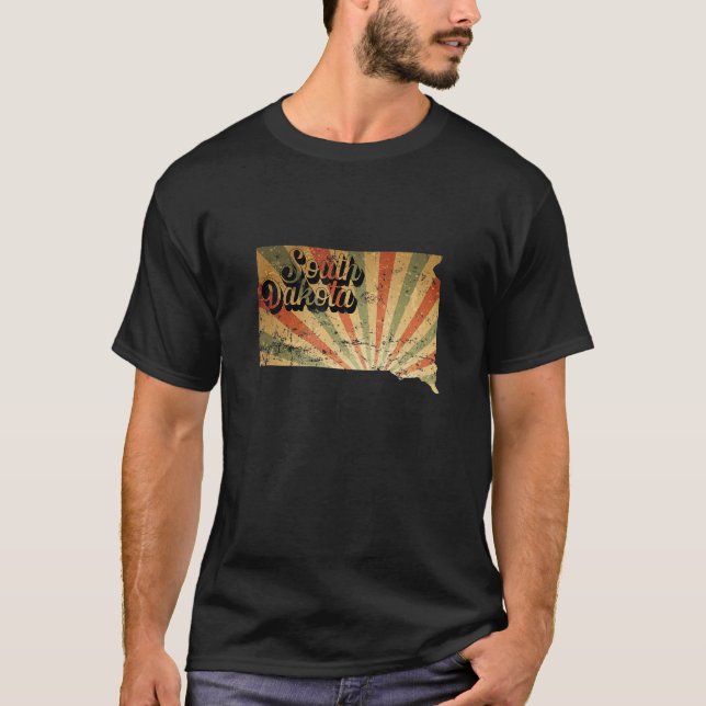 South Dakota Map USA America T-Shirt (Vorderseite)