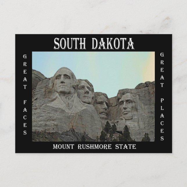 South Dakota Mount Rushmore Staat Postkarte (Vorderseite)
