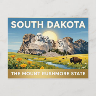 SOUTH DAKOTA Mount Rushmore Staatserbe Postkarte