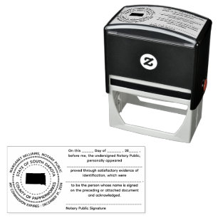 South Dakota Notary Public Recognition Briefmarke Permastempel