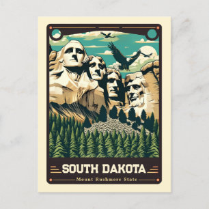 South Dakota Patriotischer Geist Vintag Postkarte