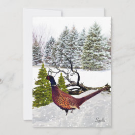 South Dakota Pheasant Christmas Flat Karte