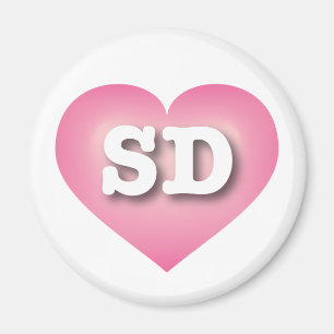 South Dakota Pink Fade Heart - I Liebe SD Magnet