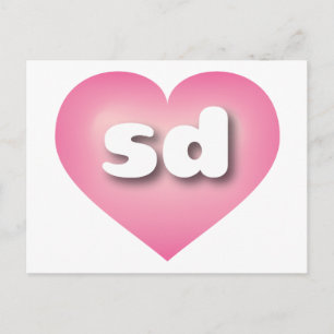 South Dakota pink fade heart - I Liebe sd Postkarte