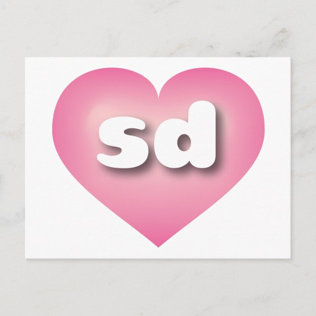 South Dakota pink fade heart - I Liebe sd Postkarte (Vorderseite)