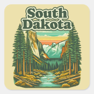 South Dakota Quadratischer Aufkleber