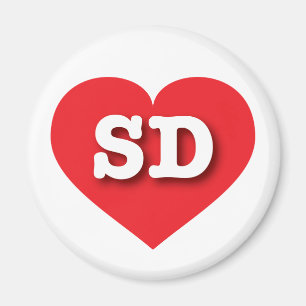 South Dakota Red Heart - I Liebe SD Magnet