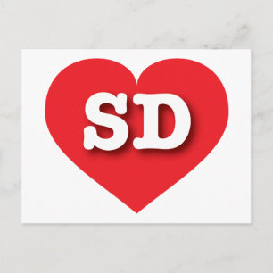 South Dakota Red Heart - I Liebe SD Postkarte