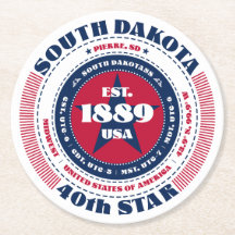 South Dakota Red White Blue Typografie