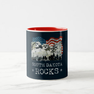 South Dakota Rocks Mount Rushmore Souvenir USA Zweifarbige Tasse
