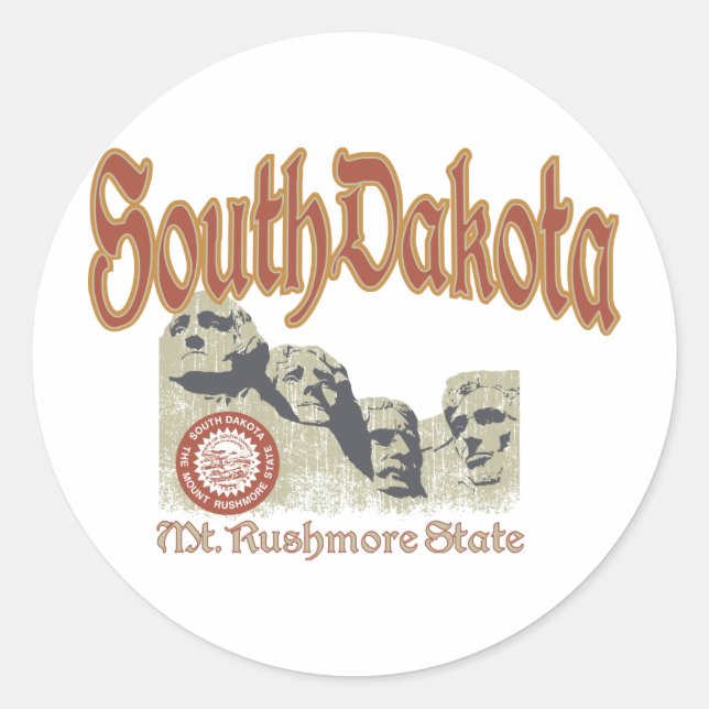 South Dakota Runder Aufkleber (Vorderseite)