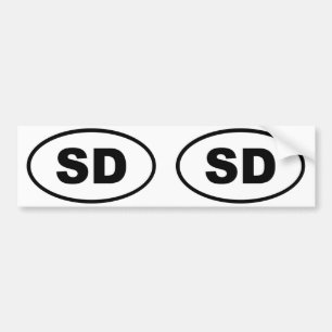 South Dakota SD Oval Autoaufkleber