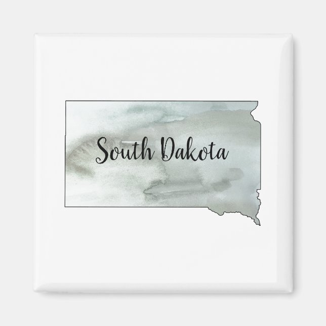 South Dakota Staat Kontur Malerei Magnet (Vorne)