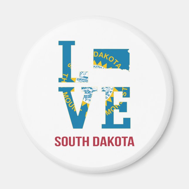 South Dakota Staat Liebe USA Magnet (Vorne)